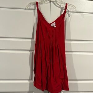 Red maternity spaghetti top.